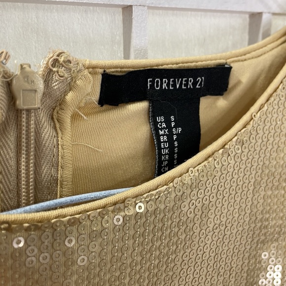 Gold Sequin Long Sleeve Dress - Picture 3 of 5